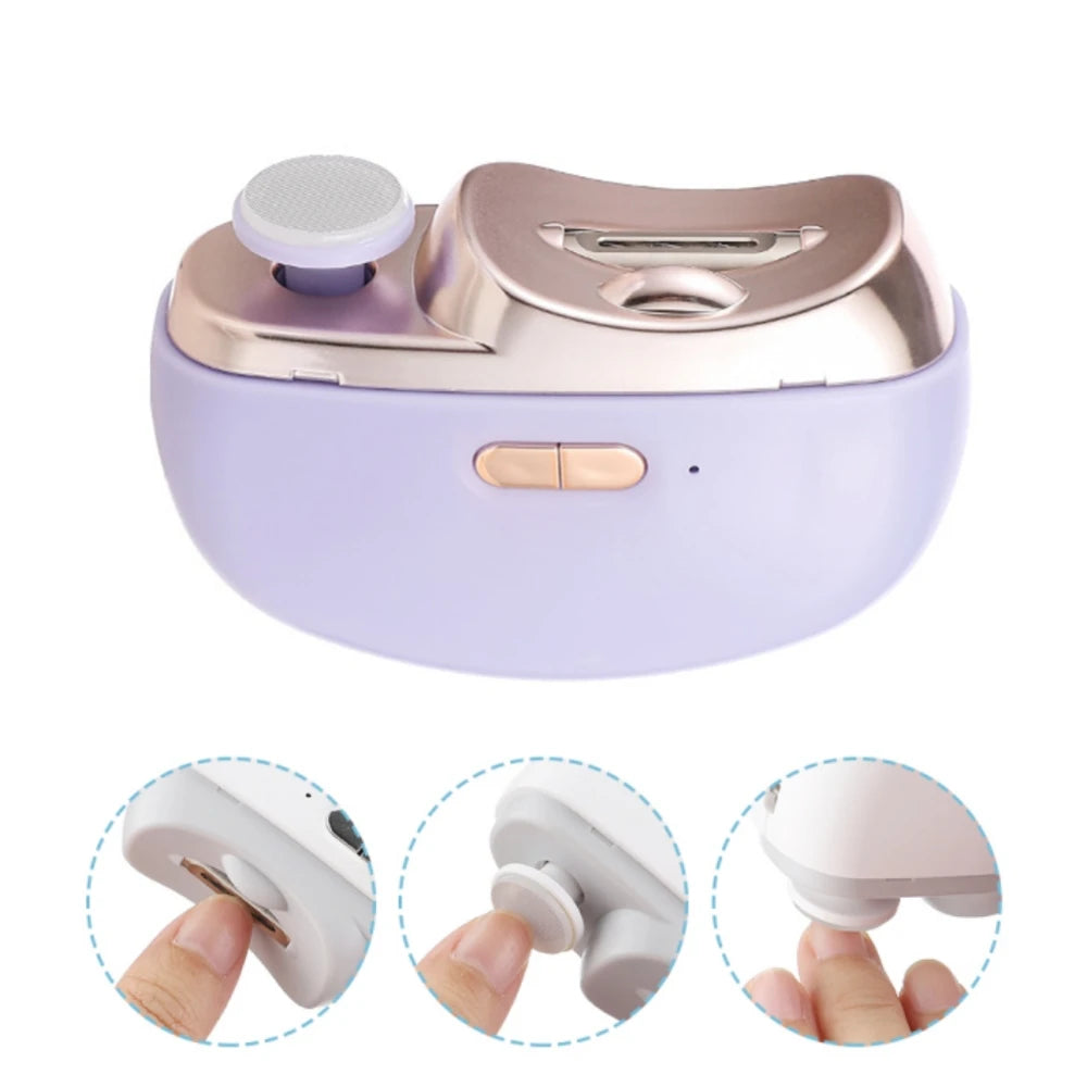 Electric Nail Clippers 3 in 1 Trimmer grinding and Polishing with Lights for Baby Adults Elderly Nail Cutter Manicure Tools Peaceful Pleasures Health and Wellness