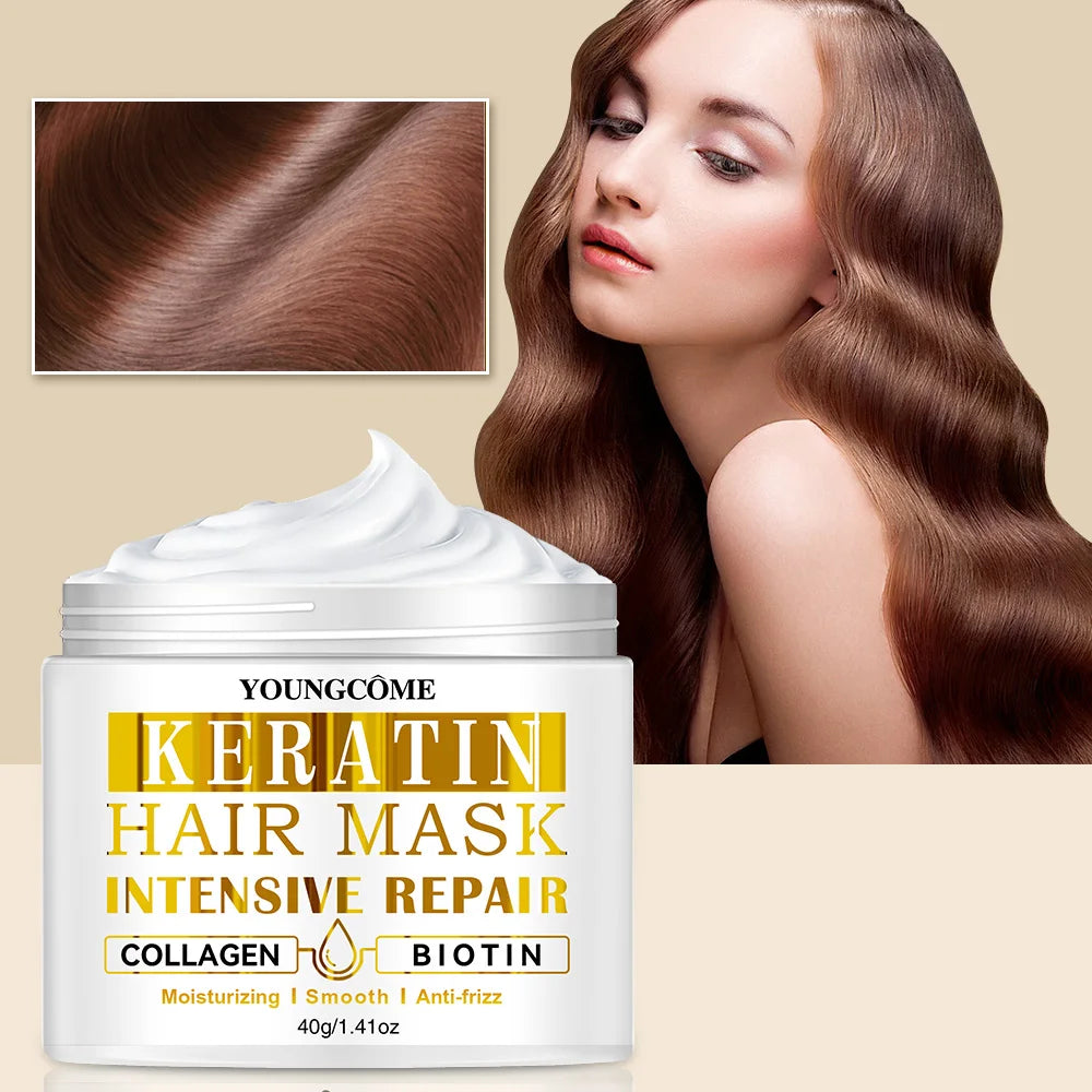 Keratin Hair Treatment Deep Repair Moisturizing Conditioning Hair Mask Essence Conditioner Treatment Dry Damaged Hair Care Peaceful Pleasures Health and Wellness