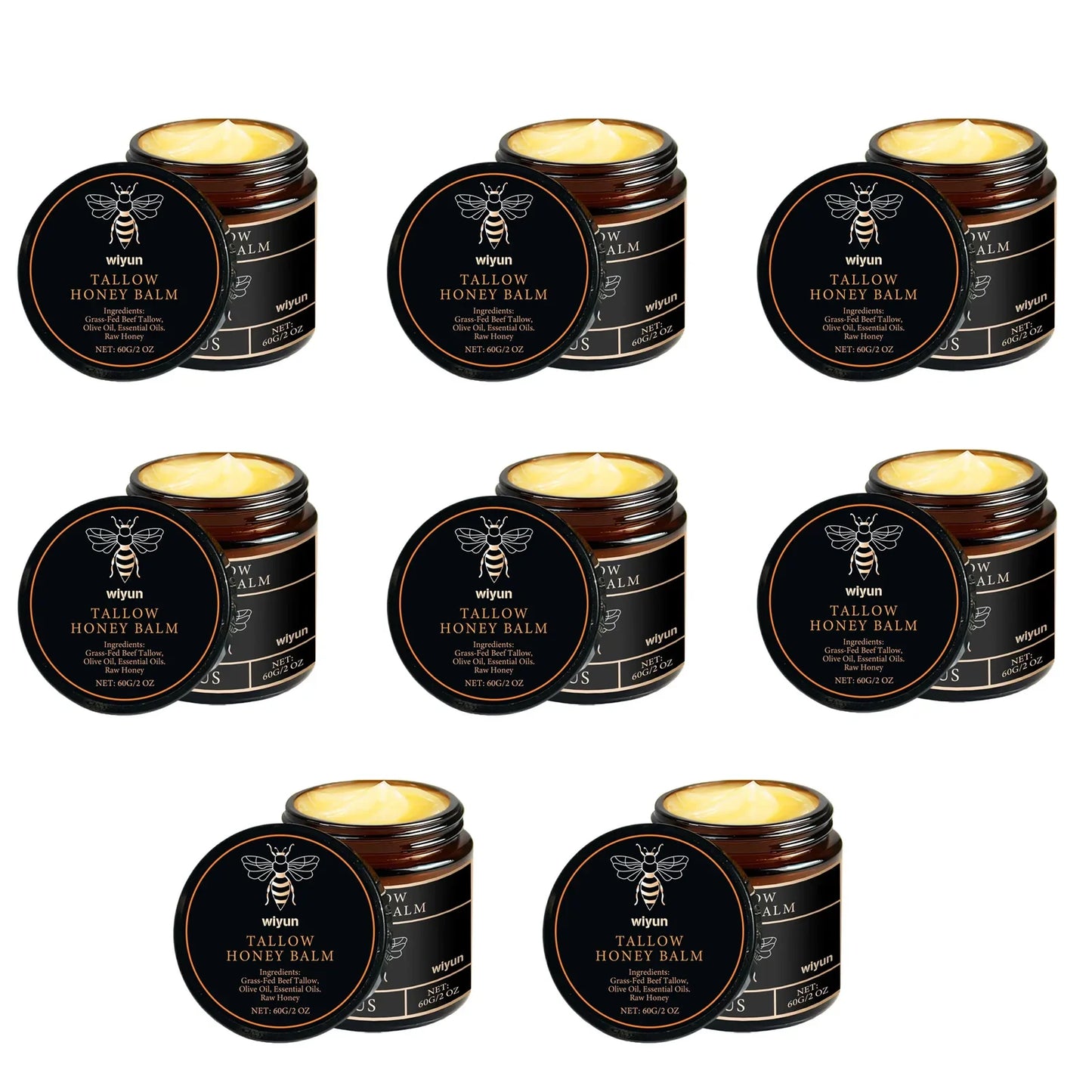 Organic Grass-Fed Beef Tallow Balm with Raw Honey Moisturizer