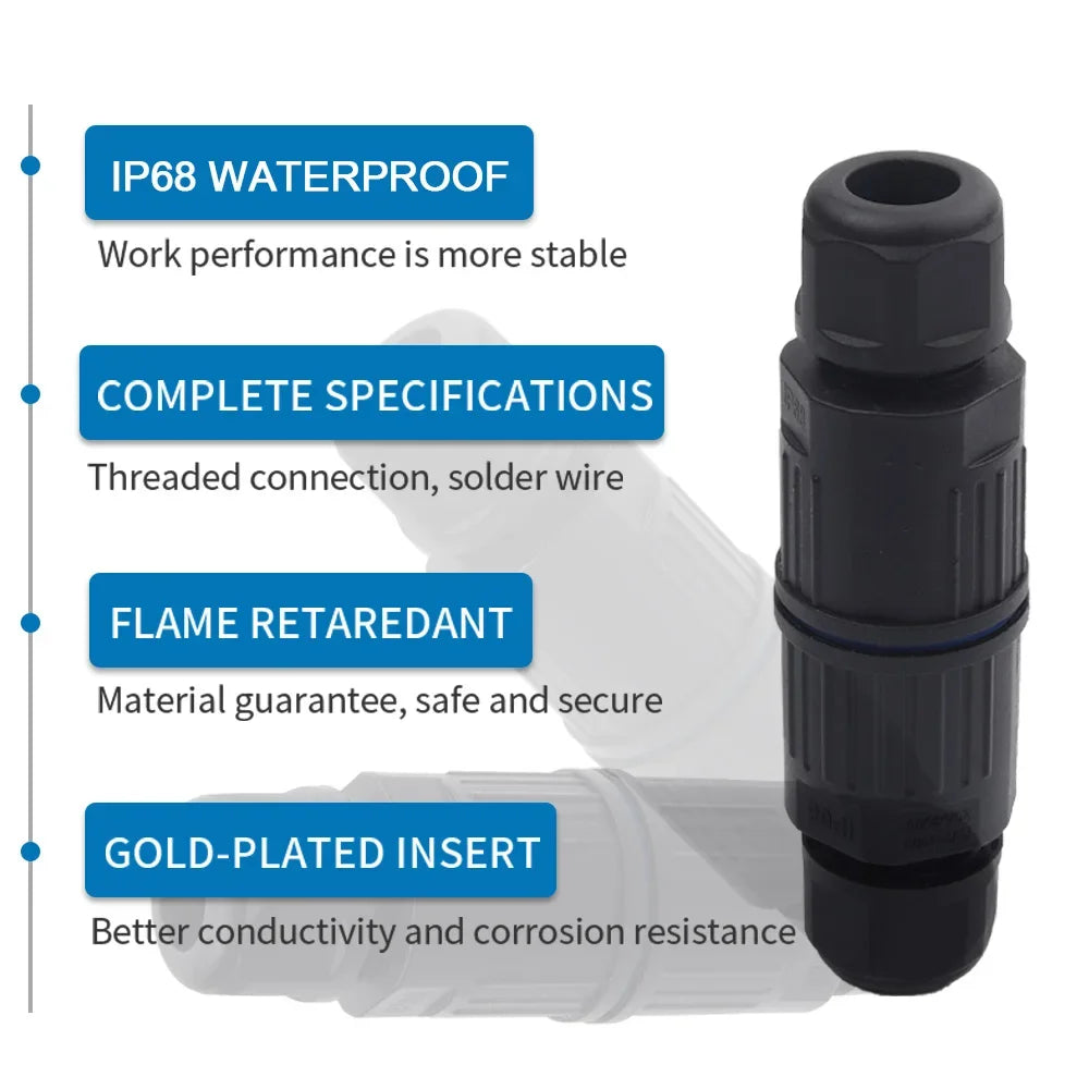 IP68 Waterproof Cable Connector – 2/3 Pin Quick Wire Terminal