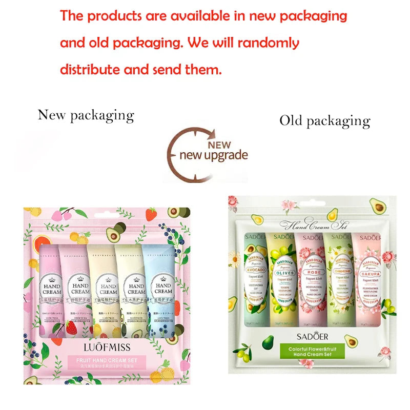 SADOER 5-Pc Fruit Plant Hand Cream Set | Moisturizing Lotion