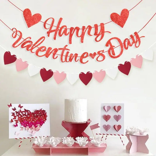 Valentine's Day Heart-shaped Pull-up Banners Decorations Wedding Peaceful Pleasures Health and Wellness