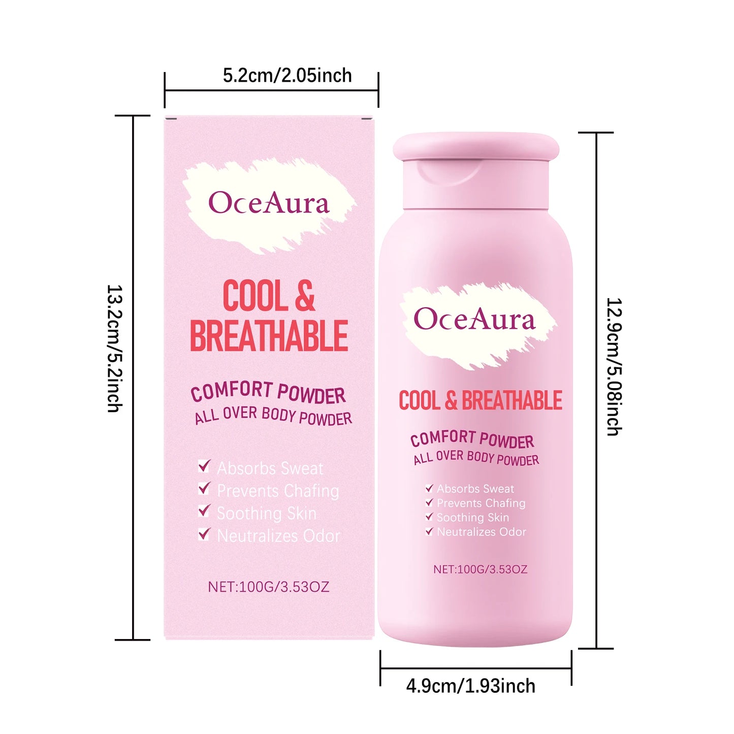 Talc-Free Comfort Powder All Over Body Powder Moisture Absorbing & Friction Reducing Keeps Skin Smooth & Fresh Body Powder Peaceful Pleasures Health and Wellness