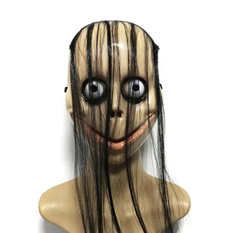 MoMo Ghost Halloween Mask – Long Hair Female Horror Mask