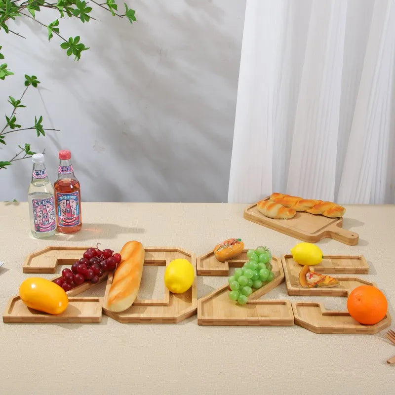 Wooden Digital Tray Home Party Birthday Decoration Dessert Plate