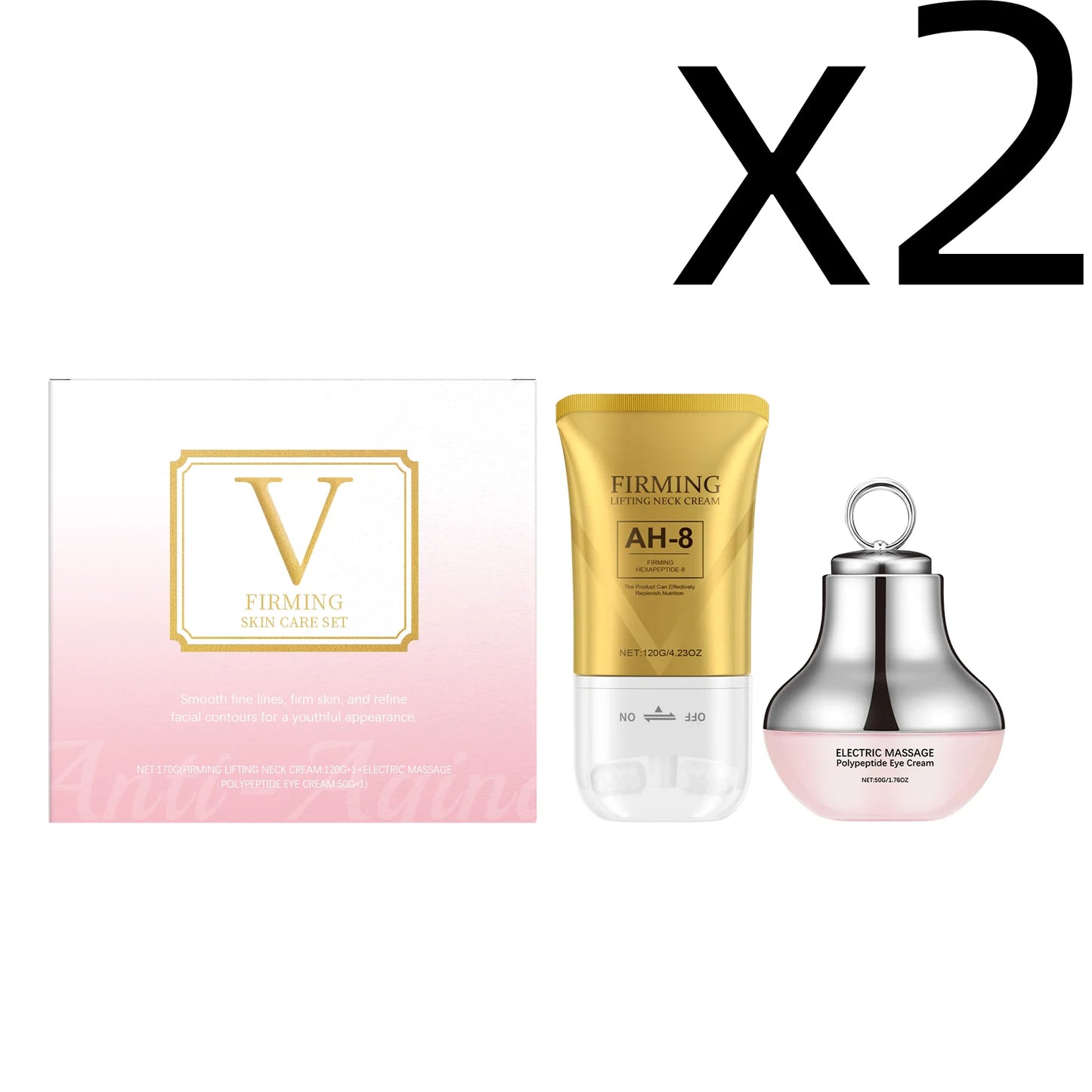 Face Firm Care Kit Tighten Eye Skin Improve Neck Firmness Relieve Skins Fatigue Brighten Tone Nourish Face Shaping Contour Kit Peaceful Pleasures Health and Wellness 2set
