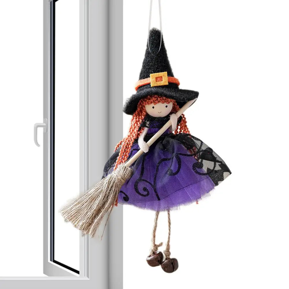 Witch Doll Hangable Witch Doll Ornament Scary Collectible Figurine Decoration for Holiday Party Window Garden Patio Outdoor Peaceful Pleasures Health and Wellness Purple CN