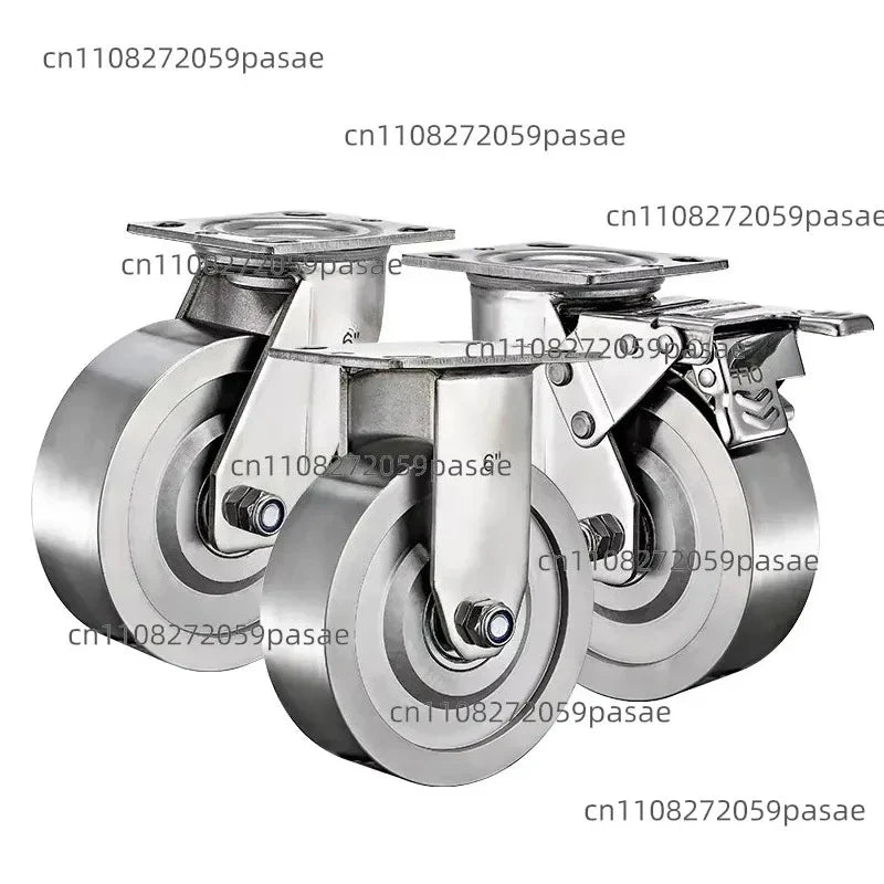 SUS 304 Stainless Steel Casters 4" 5" 6" 8" | Heat & Rust Resistant