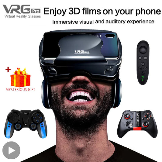 VRG Pro 3D VR Headset | 120° FOV, Blue Light Lenses, 5–7" Phones VR Headset Oasis Select