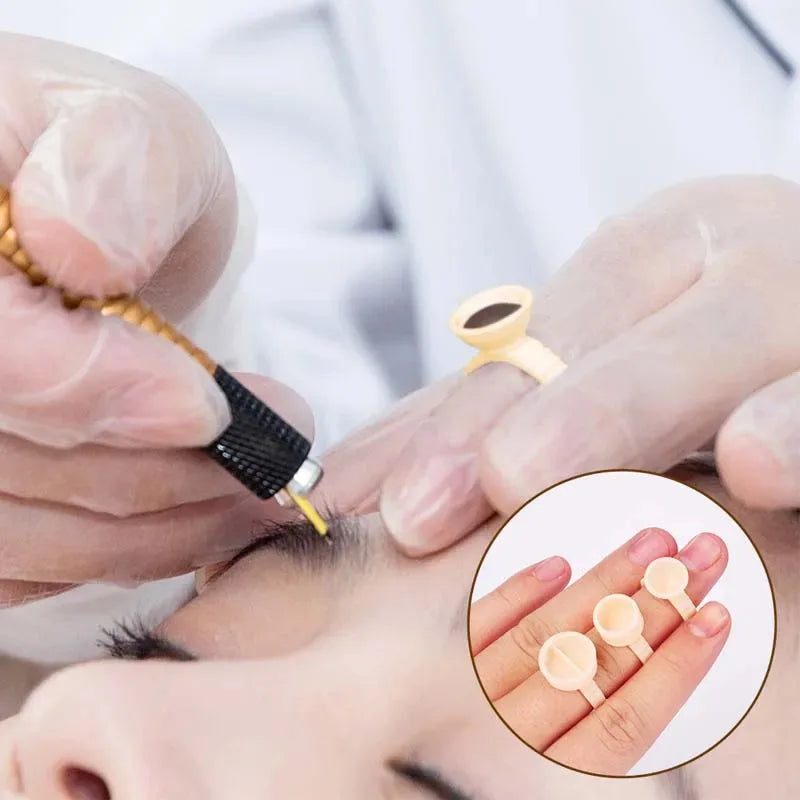 100pc Disposable Silicone Ink Rings for Microblading & PMU