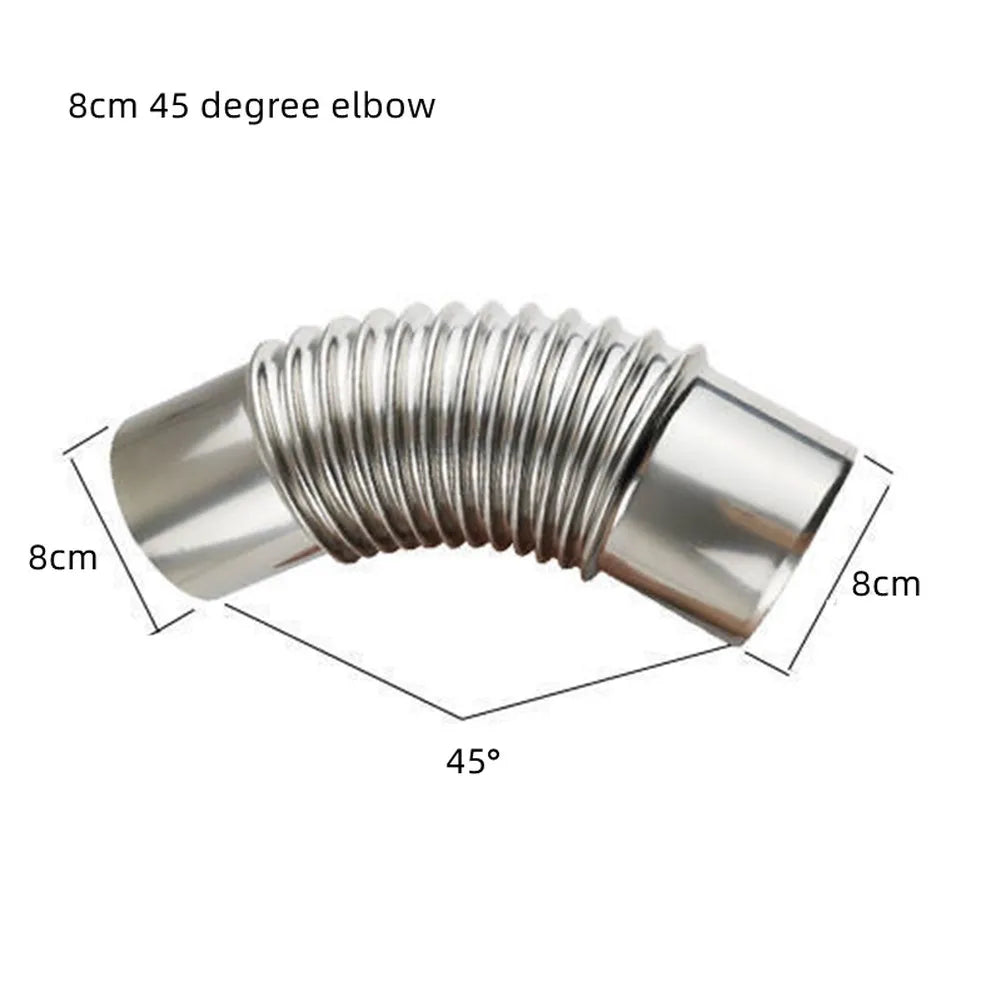 Stainless Steel 45 Degree Elbow Tube Chimney Insert Curved Multi Flue
