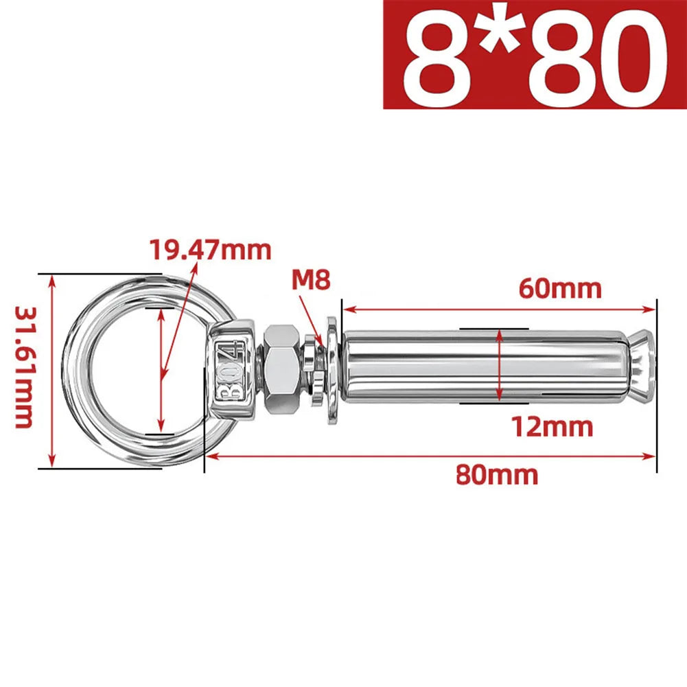 304 Stainless Steel Expansion Bolts Ring Hook Anchor Concrete Eye