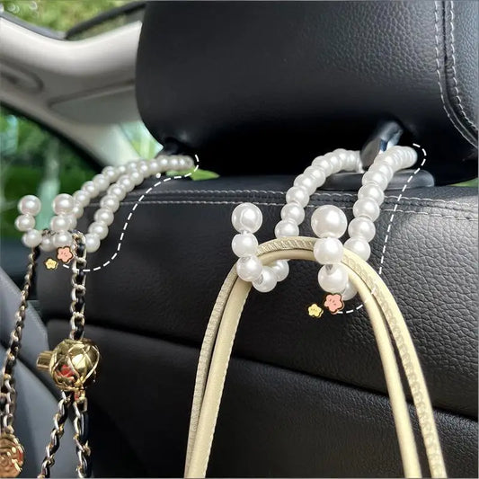 Universal Car Seat Headrest Hooks – Pearl Hanger 2-Pack