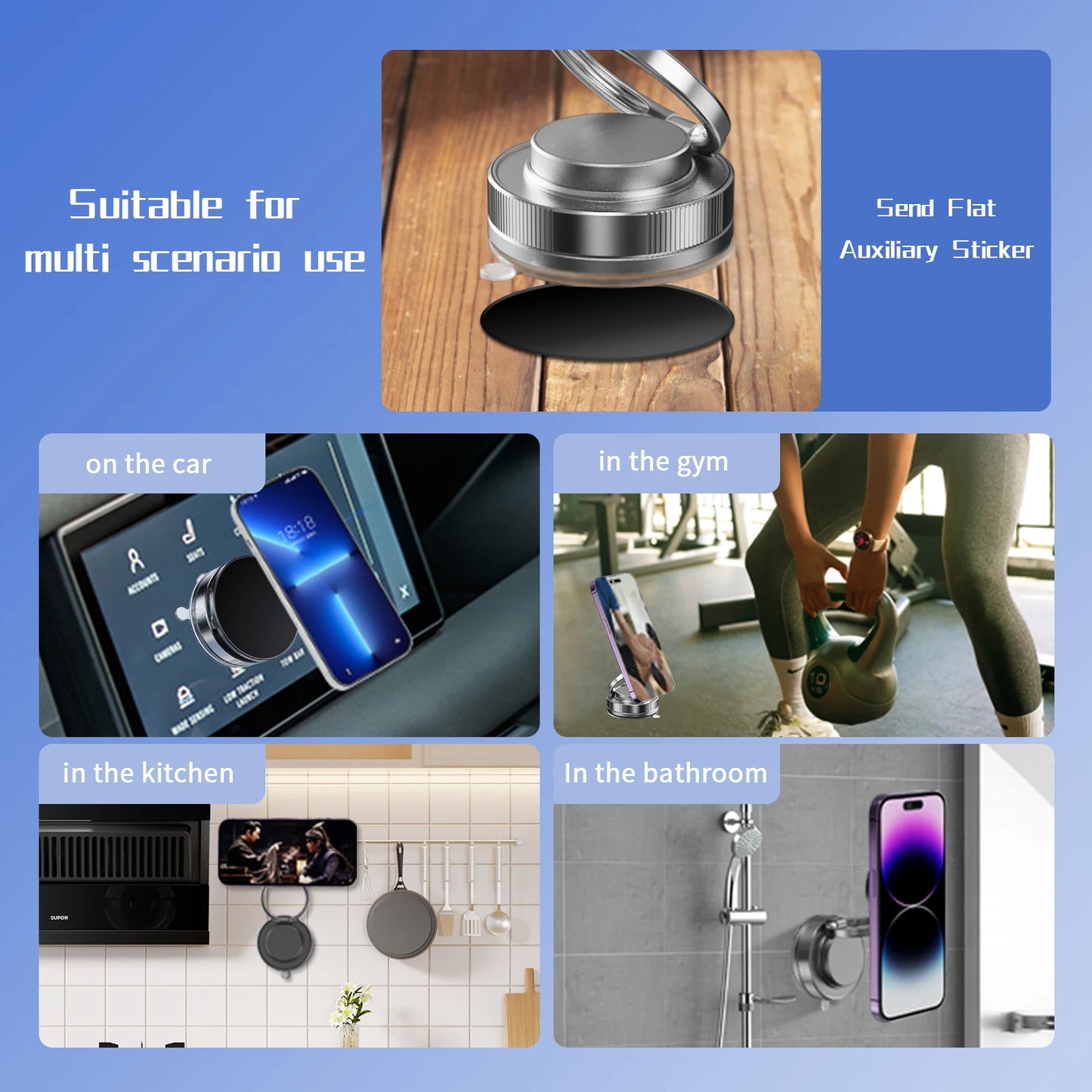 Adjustable Magnetic Phone Holder for Multiple Uses