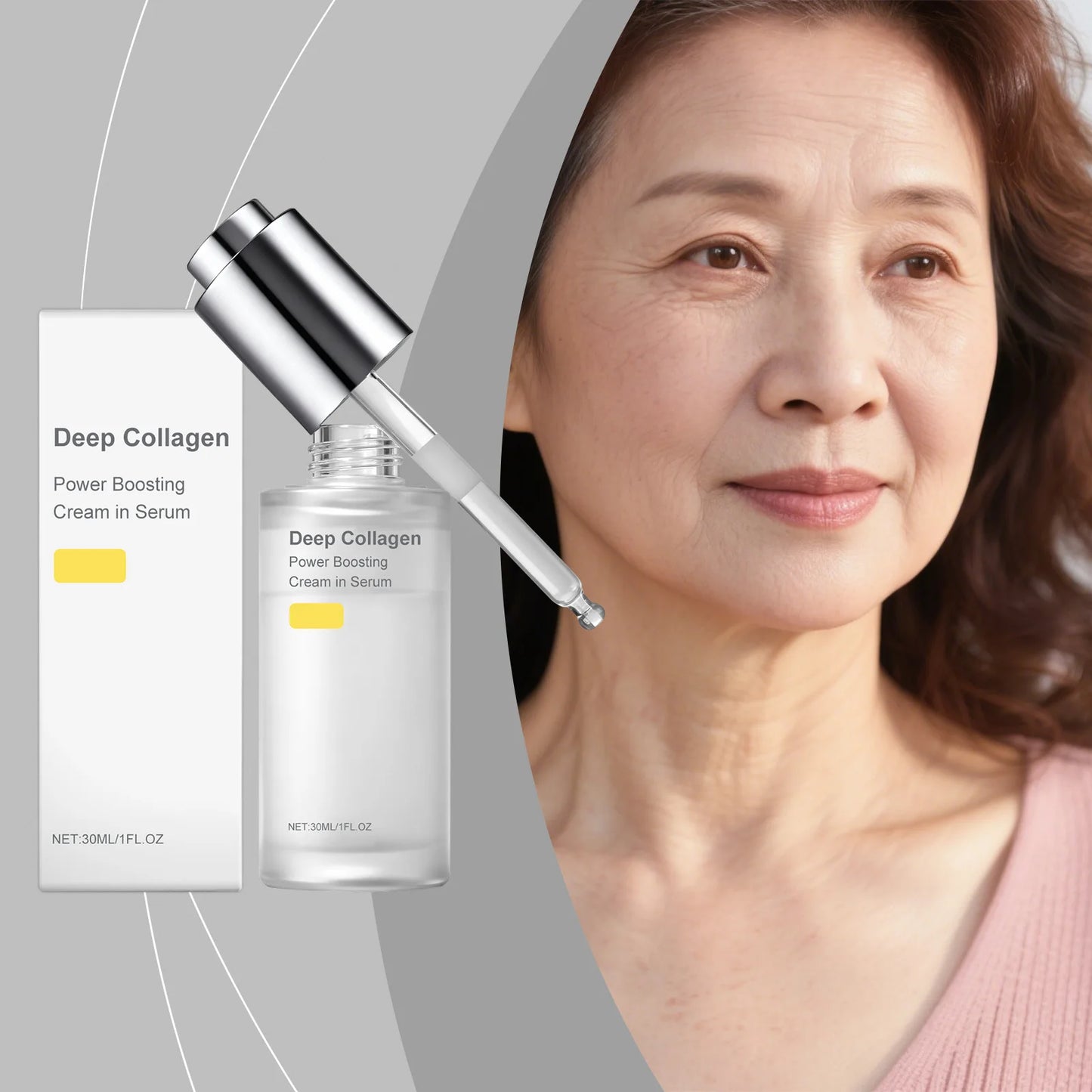 Deep Collagen Serum Improves Fine Lines Firming Face Anti-Wrinkle Deep Nourishing Hydrating Smoothing Skin Silk Collagen Essence Peaceful Pleasures Health and Wellness