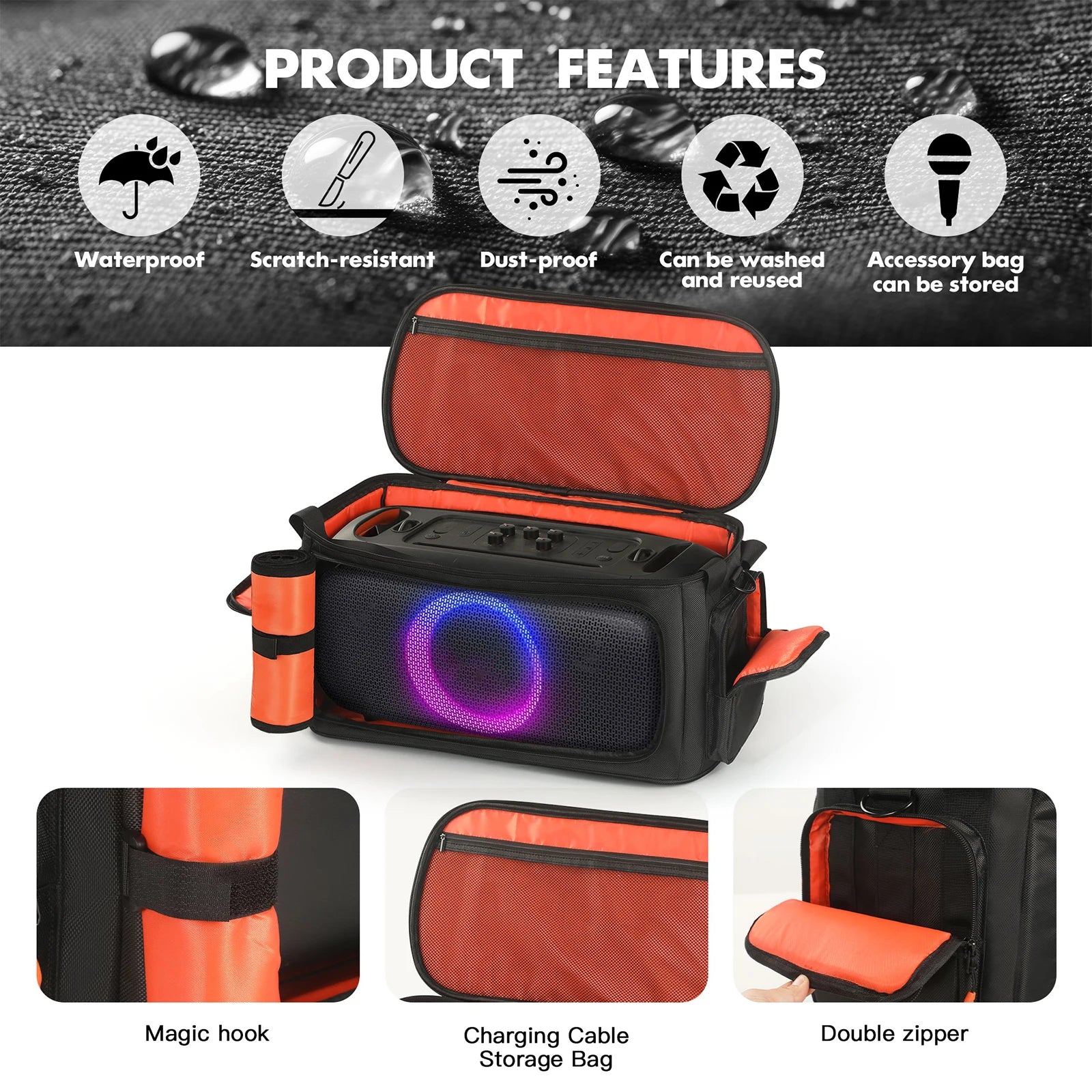 Portable Speaker Carry Tote Bag with Shoulder Strap Protective Case for PartyBox On The Go 2 Speaker Accessories Peaceful Pleasures Health and Wellness