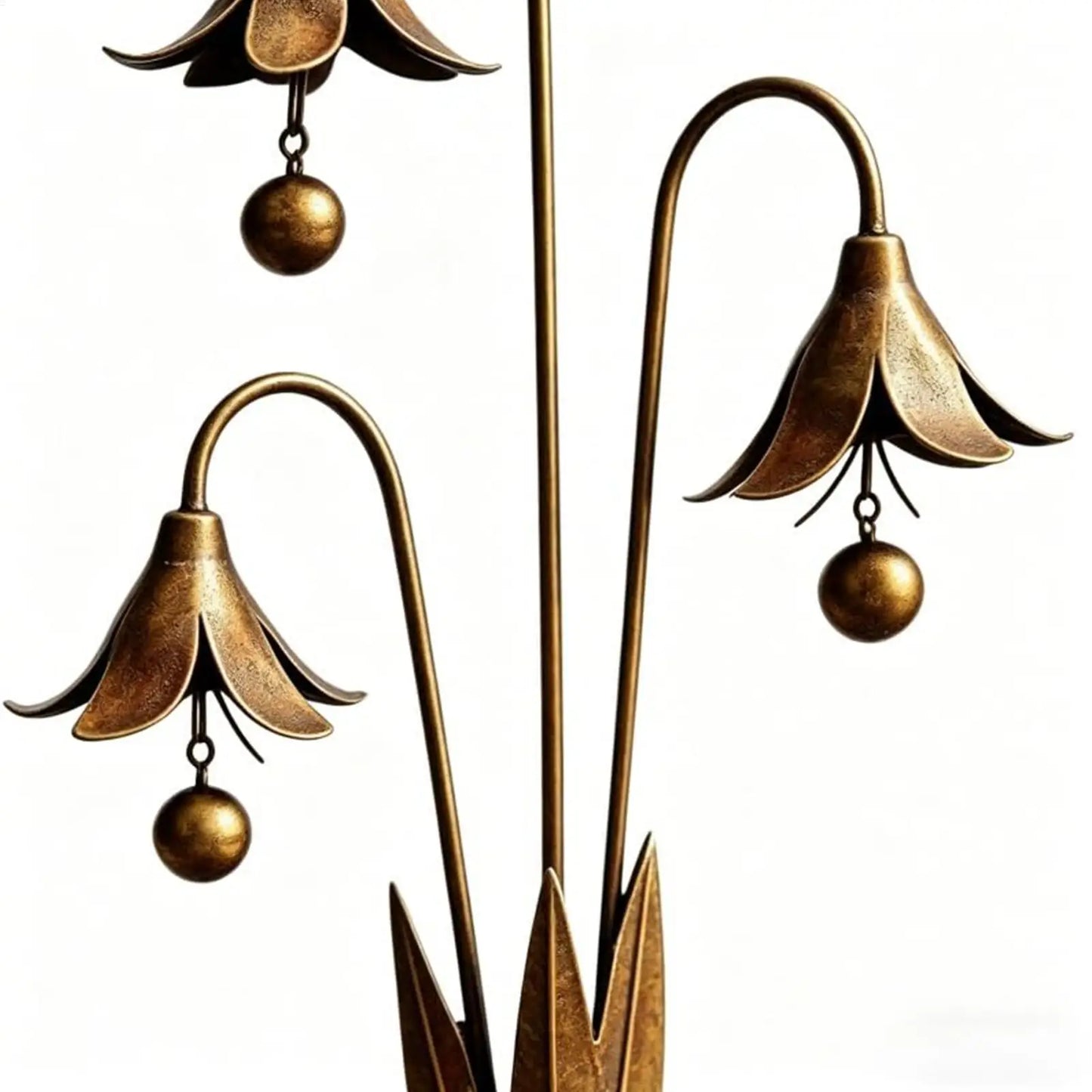 Metal Flower Garden Stake with Bell | Decorative Yard Lawn Art Garden Stake Ornament Peaceful Pleasures Health and Wellness