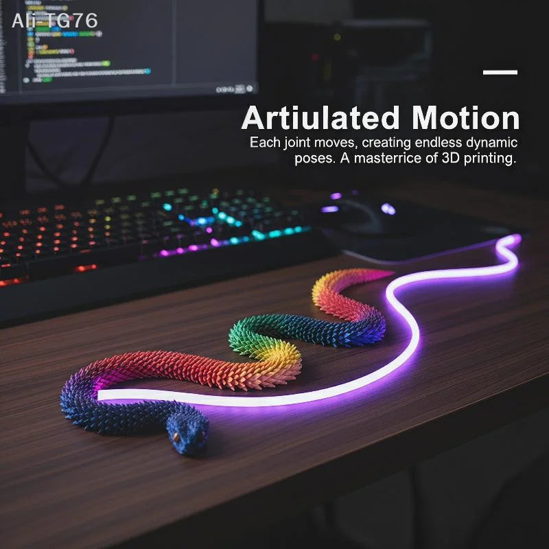 3D Printed Snake with Egg Figurine | 30cm Realistic Desk Ornament
