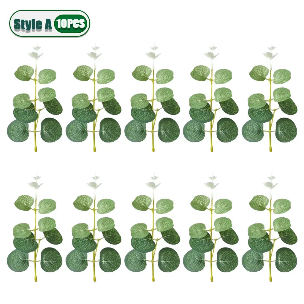 Artificial Eucalyptus Picks – 3 Styles | 10–100 PCS Wedding Decor