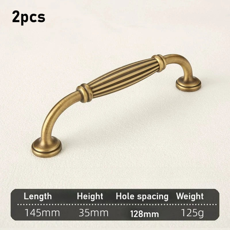 Brass French Cabinet Handle | Gold European Luxury Drawer Pull