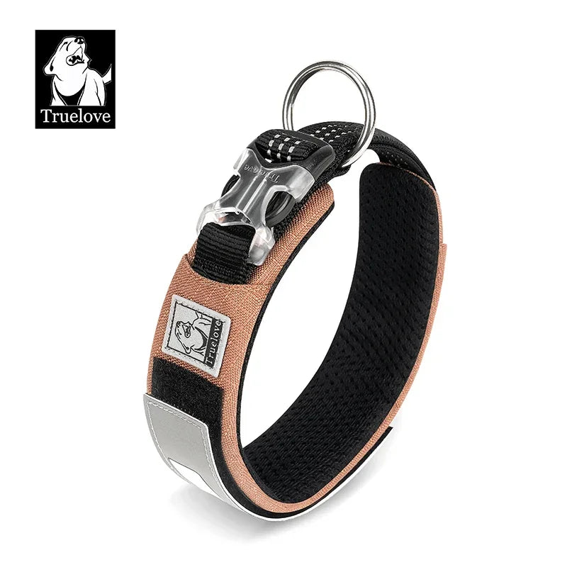 Truelove Pet Collar Reflective Multifunctional Personalized Dog Collar DuPont Soft Breathable Adjustable for Large Dogs TLC5611 Peaceful Pleasures Health and Wellness Pecan Brown S-neck-35-45cm China Mainland