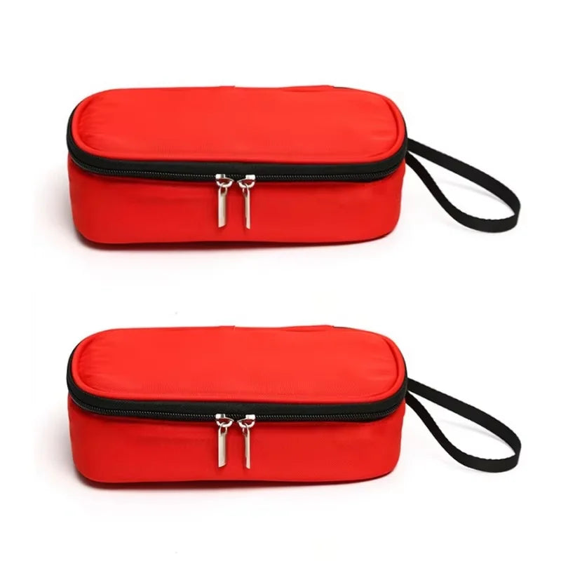 Portable First Aid Kit Insulin Cooling Bag Diabetic Pocket Pill Protector Waterproof Thermal Insulated medical Cooler No Gel Peaceful Pleasures Health and Wellness Red 2pcs
