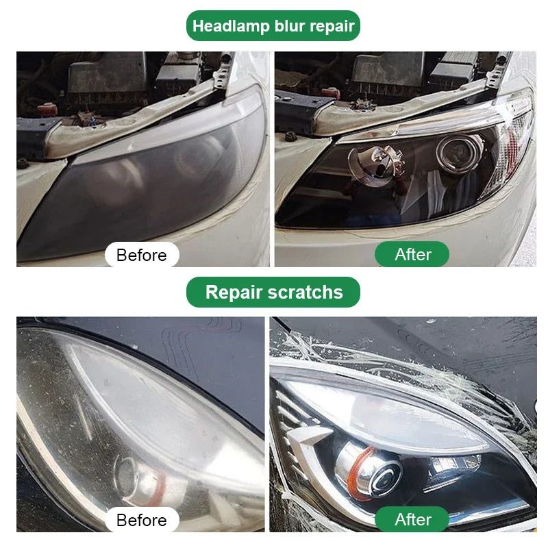 Car Headlight Restoration Polishing Kits Headlamp Scratch Remover Repair Cleaning Oxidation Headlight Crystal Coating Liquid Peaceful Pleasures Health and Wellness