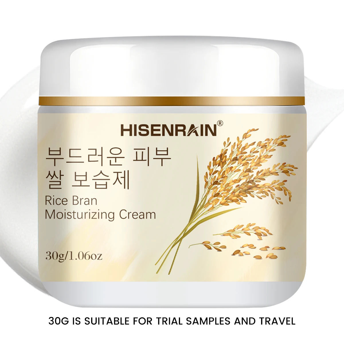 HISENRAIN Natural Rice Extract Face Cream - Soothing, Moisturizing & Brightening Daily Moisturizer for Sensitive & Dull Skin. Peaceful Pleasures Health and Wellness 30g