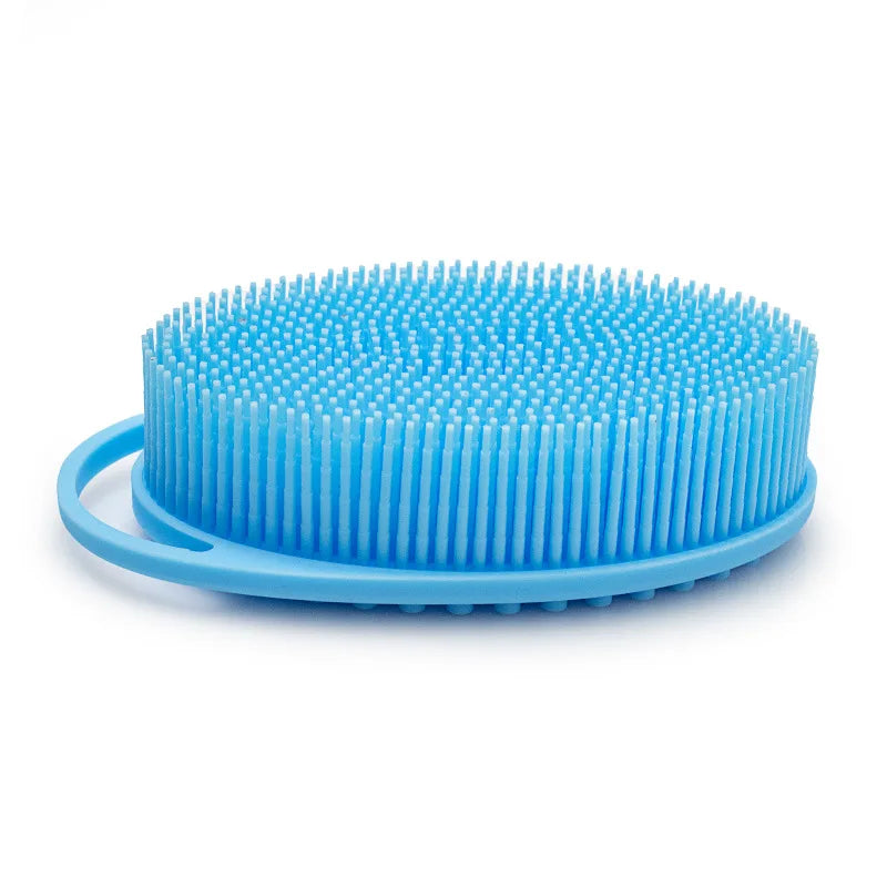 Silicone body scrubber adopts advanced sanitary technology, which is mild and clean, with good foam, durable, and silicone doubl Peaceful Pleasures Health and Wellness blueA