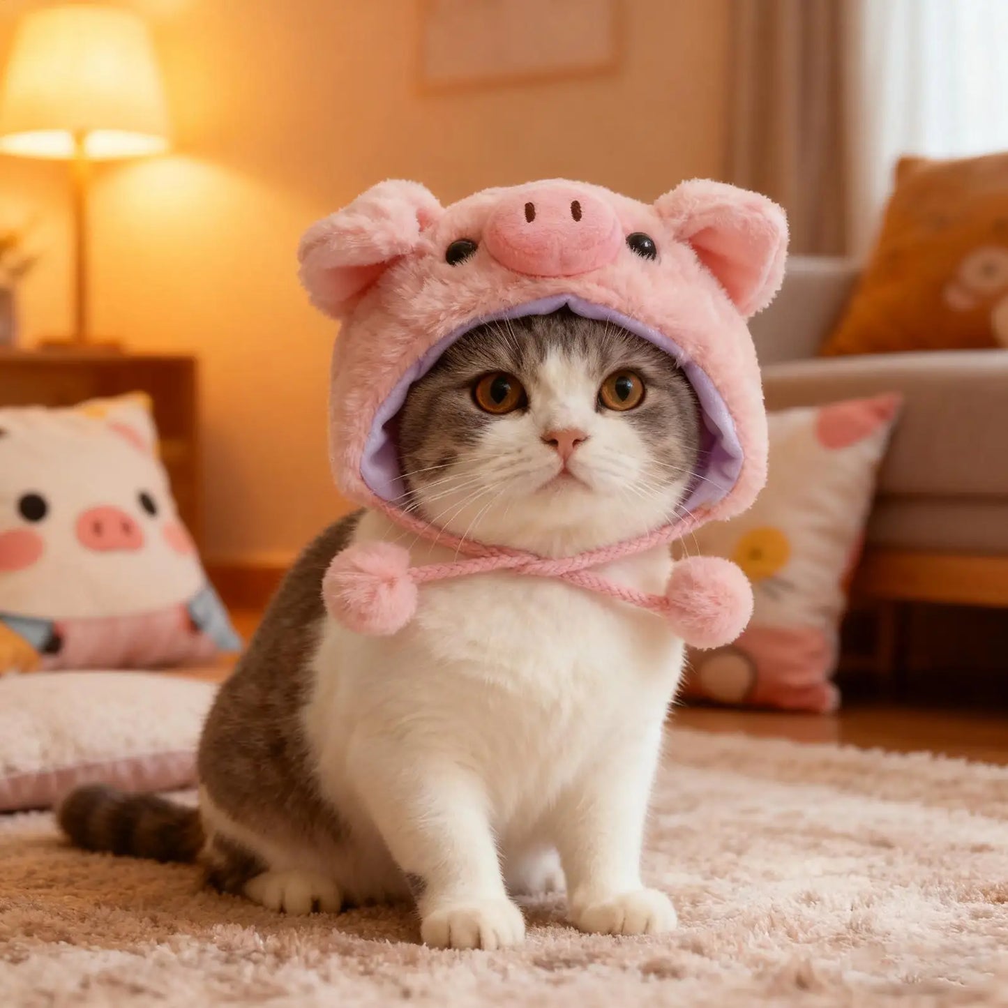 Funny Cat Hats Costume Cute Animal Headwear for Kittens Dogs, Festival Party Dress Up Accessory for Kittens Dogs, Christmas Peaceful Pleasures Health and Wellness