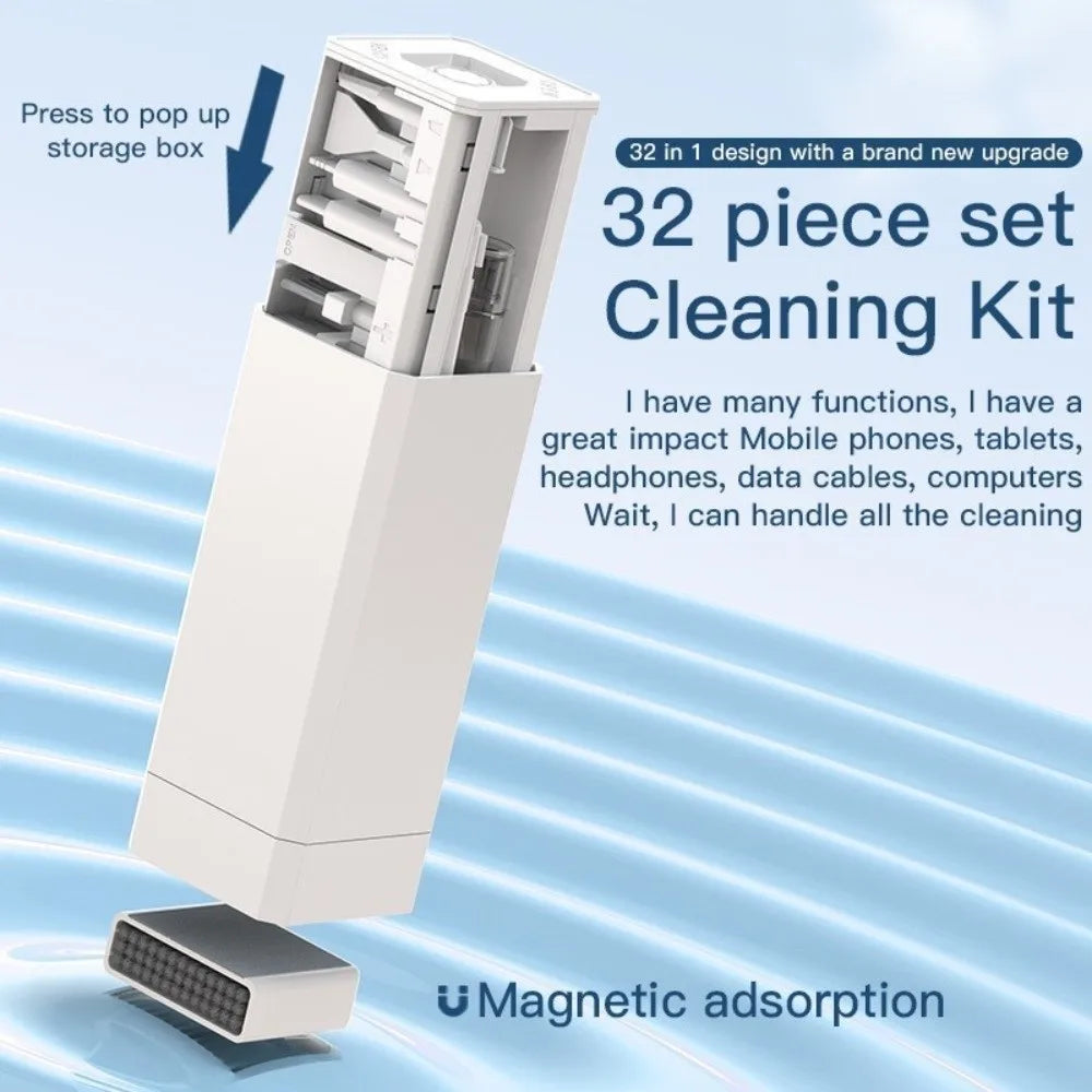 32 in 1 Electronic Cleaning Set Portable Screen Cleaning Keyboard Cleaner Kit Convenient Multipurpose Peaceful Pleasures Health and Wellness