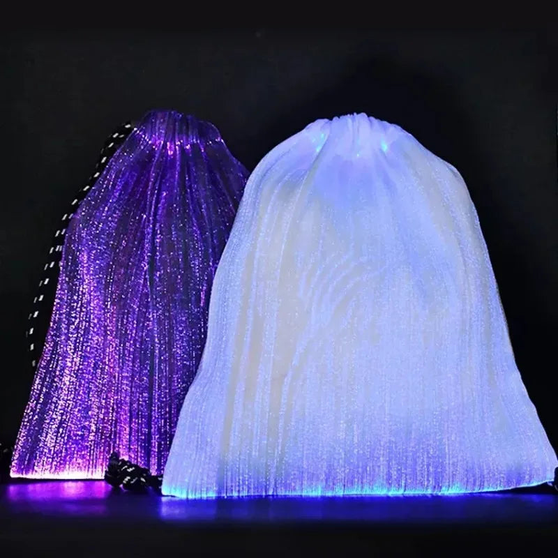 LED Fiber Optic Illuminated Backpack for Cycling & Travel