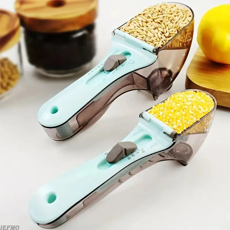 Adjustable Measuring Spoon Baking Plastic Measuring Spoon Kitchen Tool Plastic Scale Measuring Spoon Adjustable Measuring Spoon Peaceful Pleasures Health and Wellness