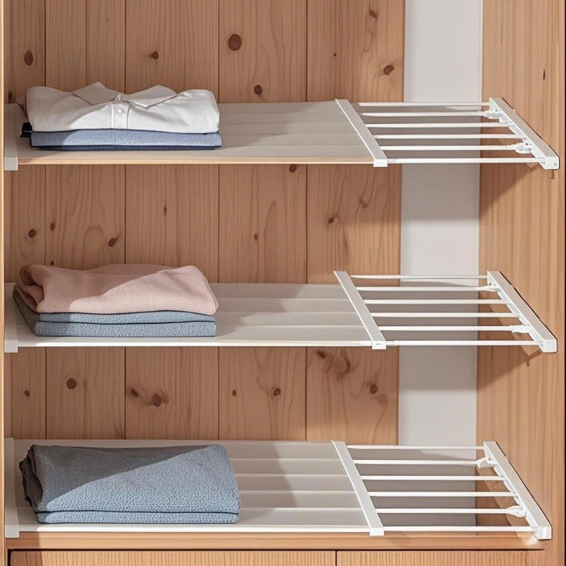 Expandable Tension Shelf & Rod Organizer | Closet Cabinet Kitchen