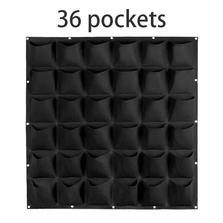 Vertical Wall Hanging Felt Planter Bag | Multi-Pocket Grow Bag