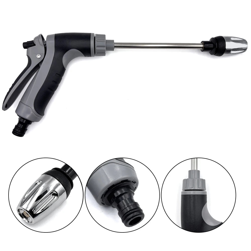 High Pressure Car Wash Water Gun Household Car Wash Tools Metal Extension Rod Rubber Coating Hand Garden Irrigation Peaceful Pleasures Health and Wellness