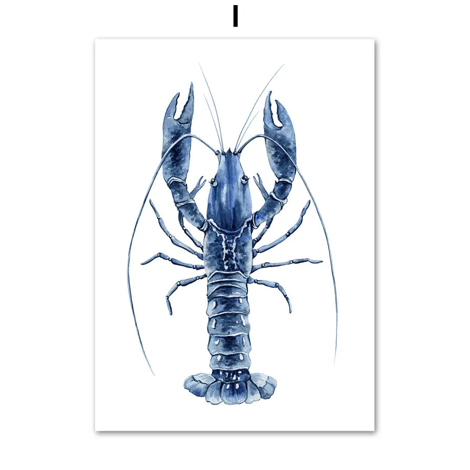 Ocean Animals Canvas Wall Art Print – Kids Room Decor