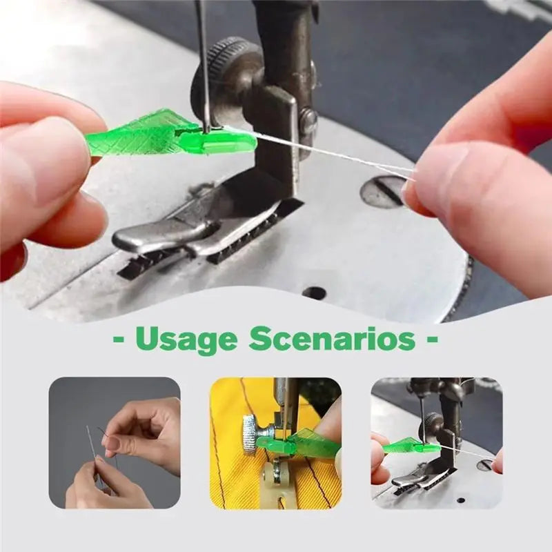 A36T-200Pcs Fish Mouth Sewing Machine Needle Threader, Quick Sewing Machine Loop Fish Type Needle Threaders(Large + Small) Peaceful Pleasures Health and Wellness