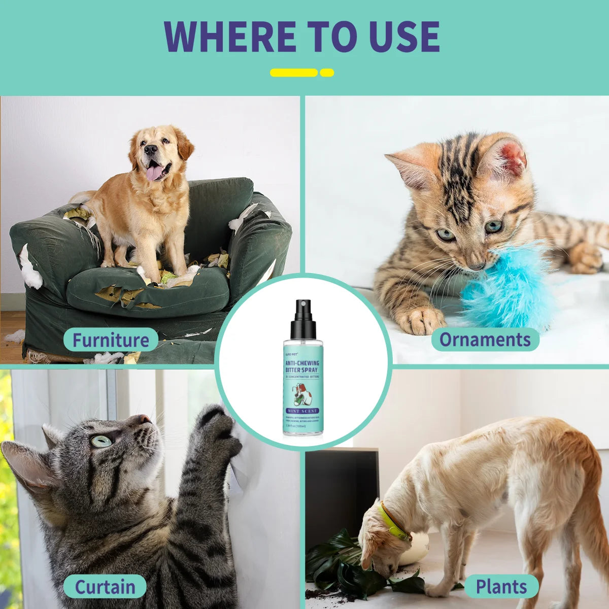 Bitter Apple No Chew Spray Dogs Pet Safe Training Aid Stop Furniture