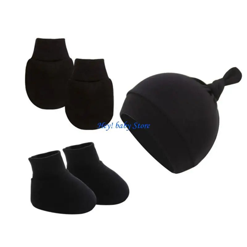 Newborn Baby Cotton Hat Mittens & Socks Set | 0-12 Months