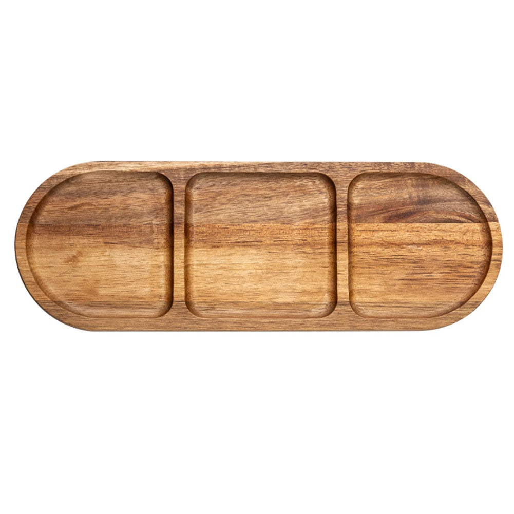 Wooden Serving Tray Rectangular Coordinating Drink Dessert Plating