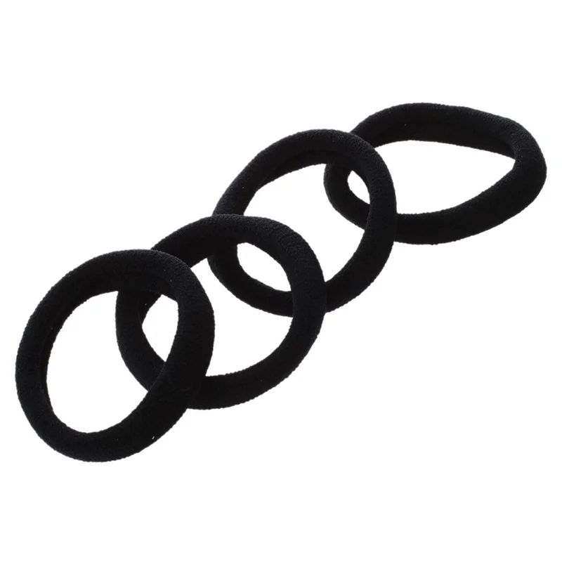 A36T-15 Pcs Black Stretchy Band Hair Tie Ponytail Holders Peaceful Pleasures Health and Wellness