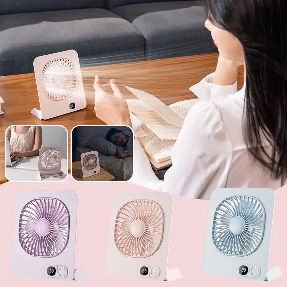 Magnetic Desk Fan USB Rechargeable Portable Electric Fan for Office Student Home Desktop Tabletop Daily Use Quiet Electronics Peaceful Pleasures Health and Wellness