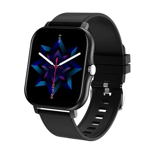 Fashion Bluetooth Calls Smartwatch 1.83 Inch Touch Screen Heart Rate Blood Oxygen Sleep Monitor Waterproof Smart Watch Women Men Peaceful Pleasures Health and Wellness Black