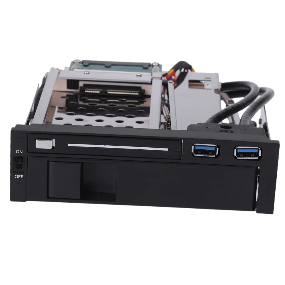 Dual Bay 2.5" 3.5" SATA III HDD SSD Mobile Rack USB 3.0 Hot Swap