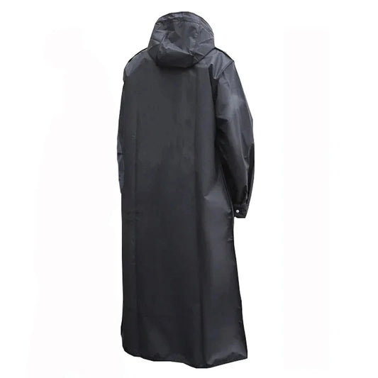 Waterproof Hooded Long Raincoat | Unisex Outdoor Rain Jacket Hooded Raincoat Peaceful Pleasures Health and Wellness black XXL