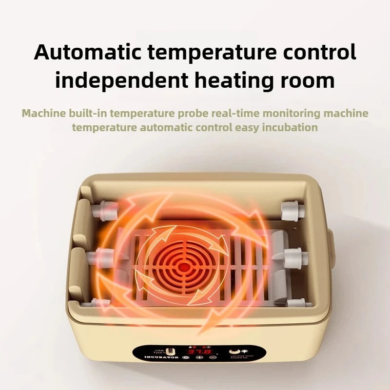 Automatic USB Powered Egg Incubator Portable Small Hatching Box for 5-6 Chicken Duck Pigeon Quail Eggs Educational Tool Peaceful Pleasures Health and Wellness