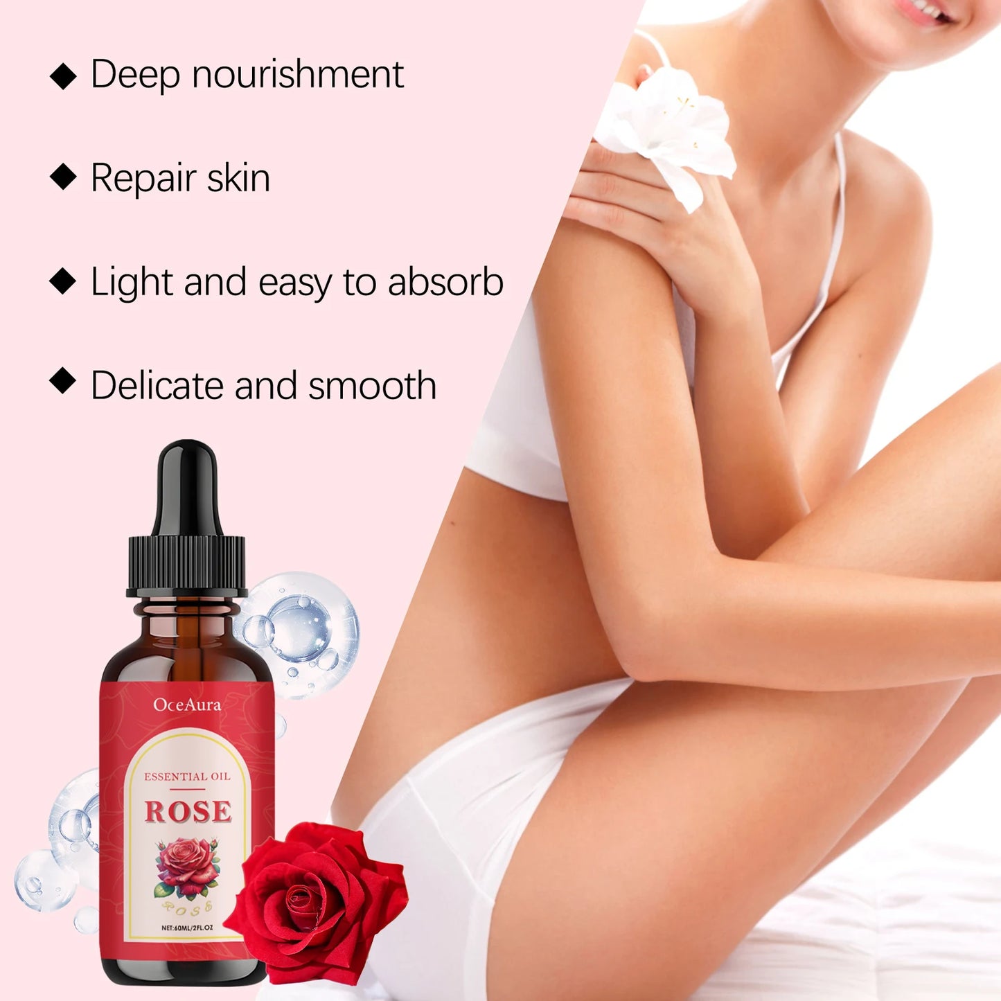 Rose & Vitamin C Body Oil – Deep Moisturizing Skin Softener Peaceful Pleasures Health and Wellness
