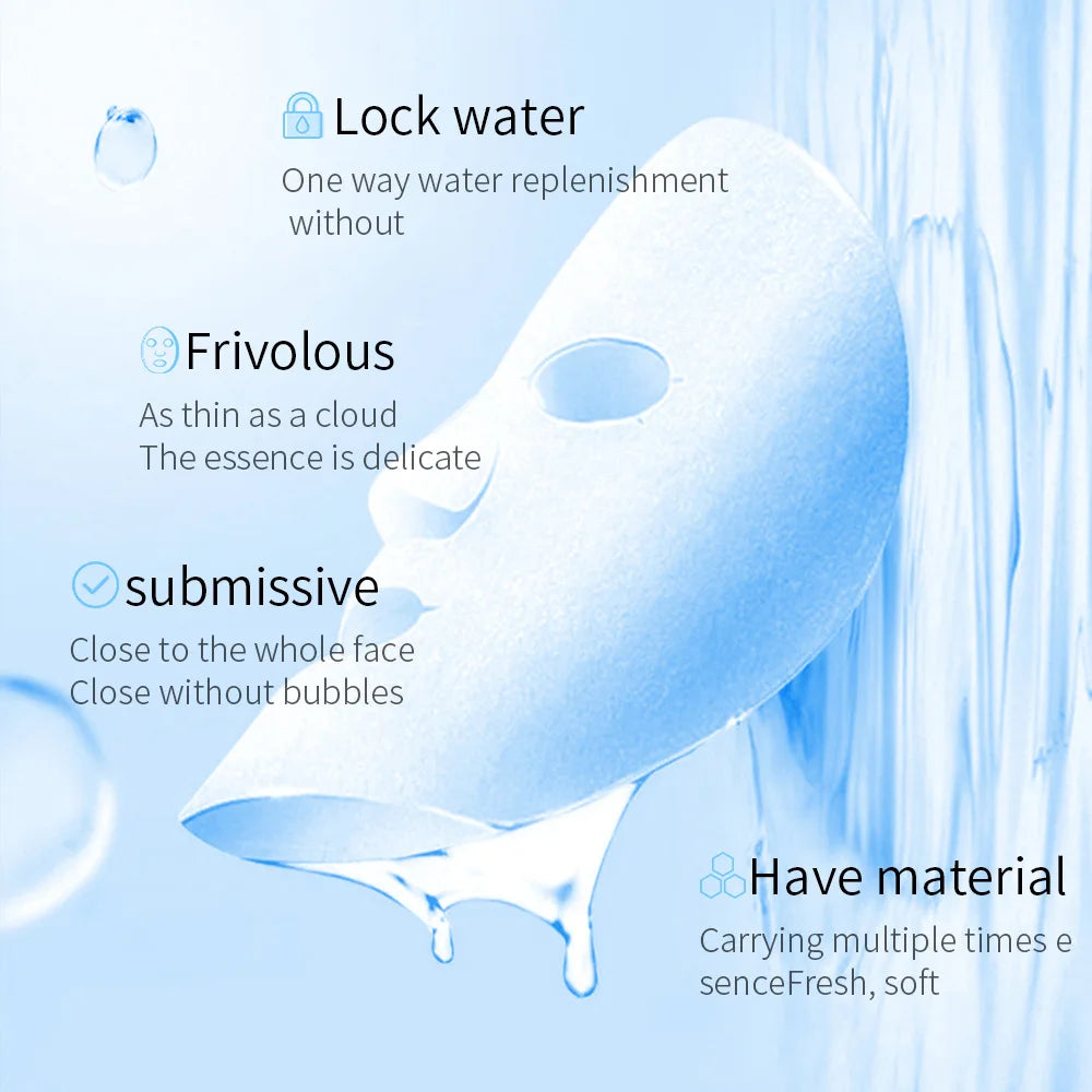 20pcs/5pcs Centella Collagen Face Mask VC Moisturizing Refreshing Sheet Masks Hyaluronic Acid Facial Mask Skin Care Products Peaceful Pleasures Health and Wellness