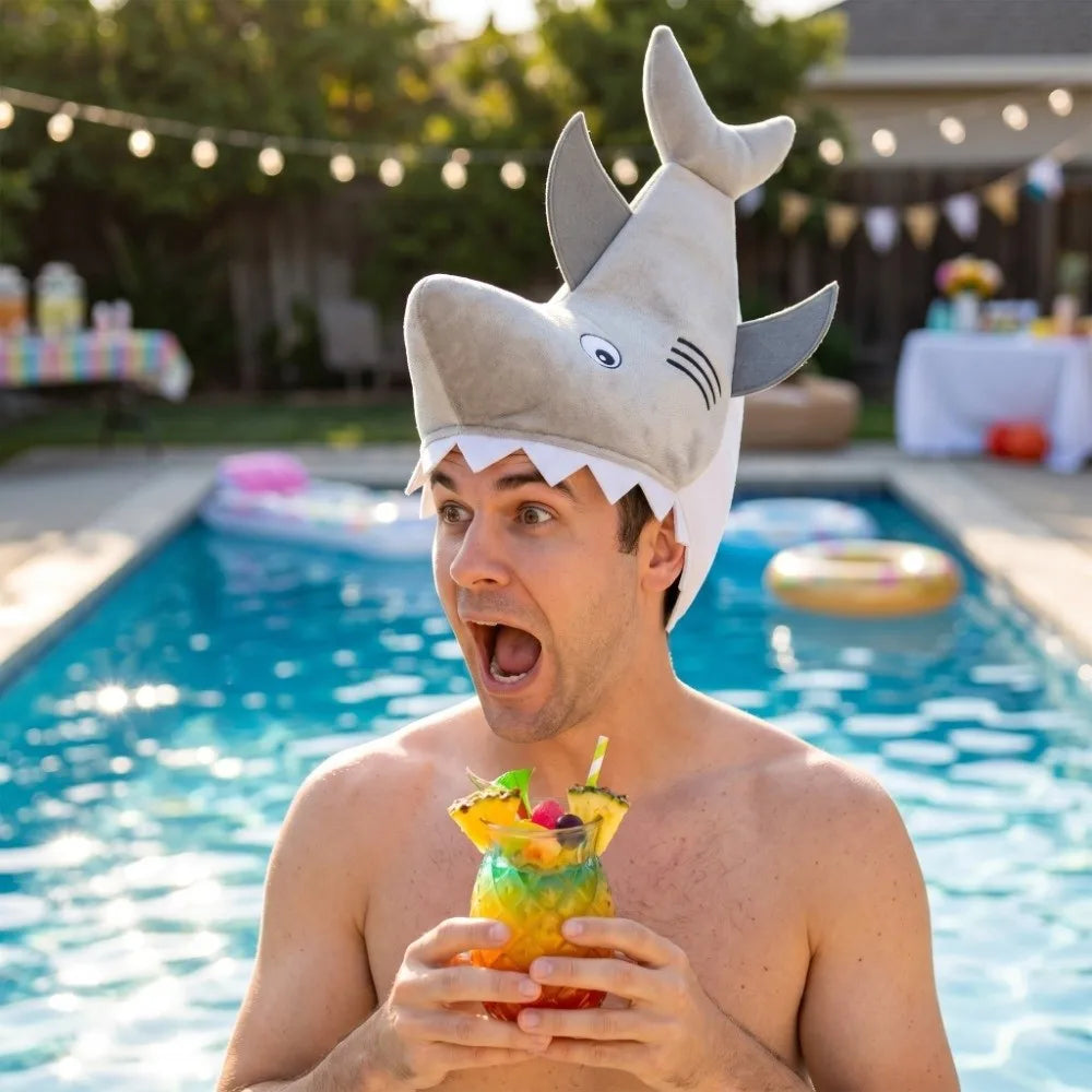 Funny Shark Head Cover Hat | Unisex Halloween Party Costume
